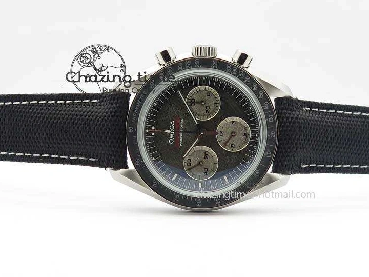 0314 Speedmaster Apollo XVII Gray Dial On Black Nylon Strap Manual Winding Chrono Movement FastDry 8208